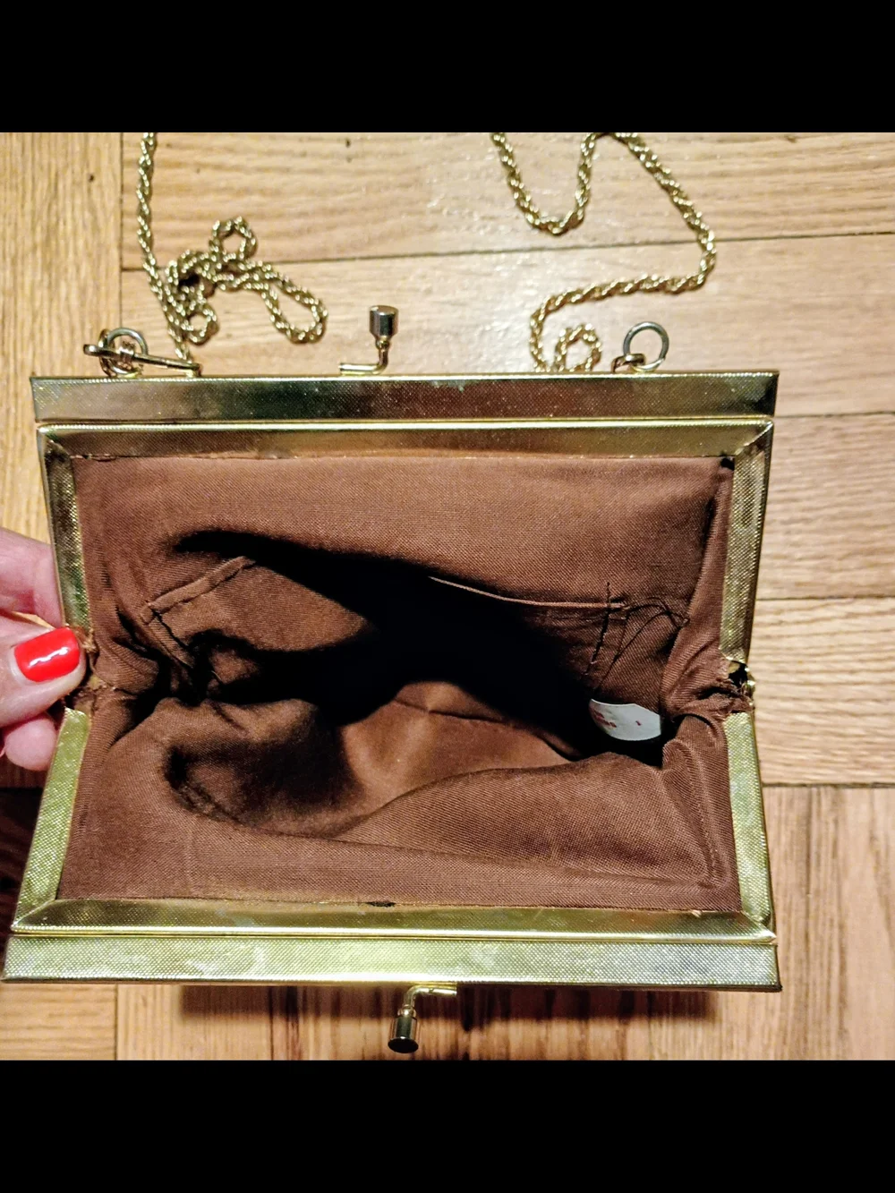 Vintage Floral Tapestry Evening Bag with Gold Chain